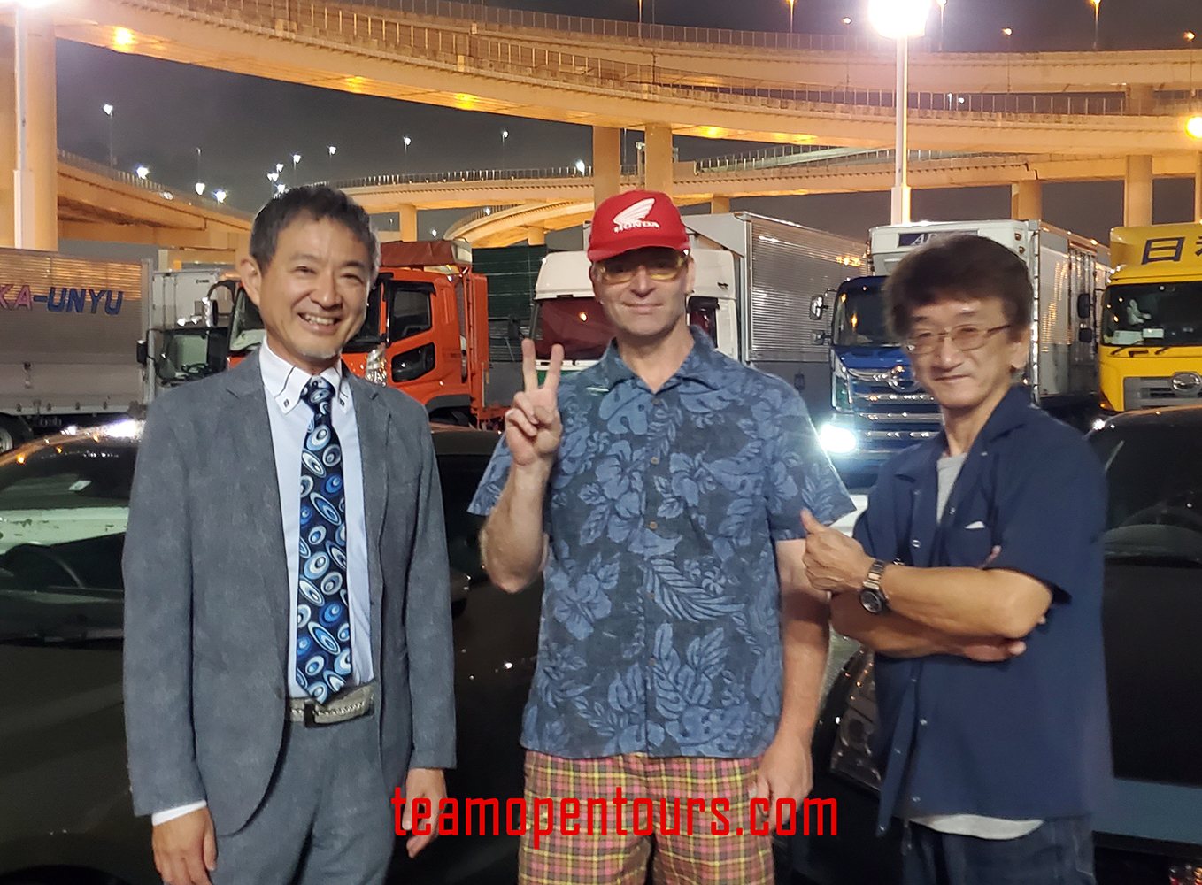 Jeremy with the legend Smokey Nagata and Tamura-san from Nissan