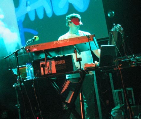 Jeremy performing live on keyboards, circa 2005